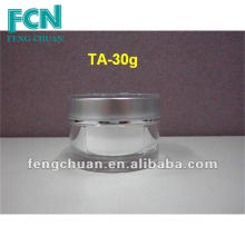 Silver Small round plastic acrylic jar cosmetic cream jar 5g 15g 30g 50g 100g